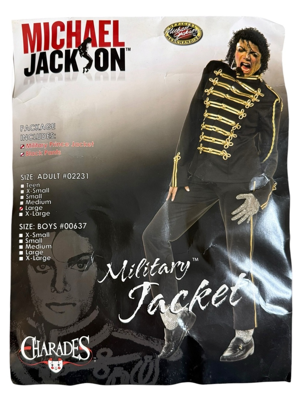 2009 Michael Jackson Halloween Costume Military Jacket & Pants M Medium L Large
